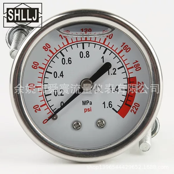 Shockproof Pressure Gauge Axial Pressure Gauge Oil Flush Pressure Gauge Panel Mounting Flowmeter Y50