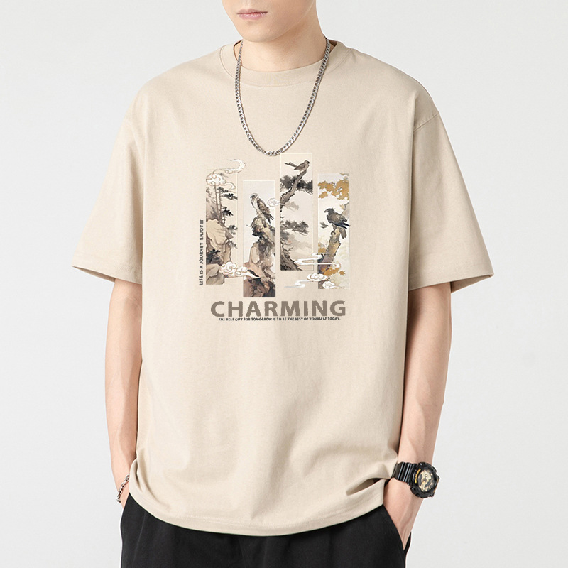 Camiseta de algodón de manga corta para hombres, ropa de verano para hombres, marca de moda para hombres, camiseta de algodón de media manga nueva, ropa de hombre image 12