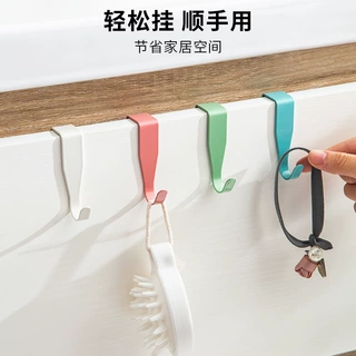 M碳钢背挂式挂钩橱柜衣柜门挂钩门上挂钩免打孔柜子收纳挂架挂钩
