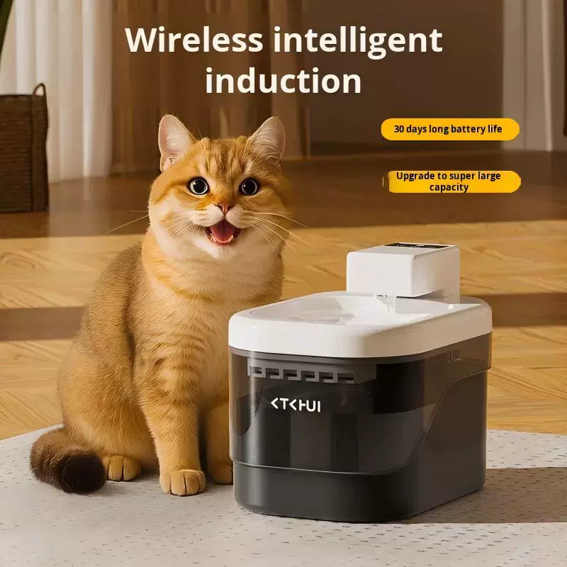 猫咪饮水器智能宠物自动感应不插电饮水机静音流动喂水器狗狗工厂