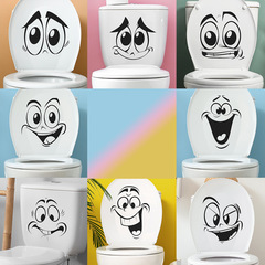 Foreign trade creative funny face sticker for children's bedroom toilet, home decoration wall sticker, self-adhesive wholesale cross-border