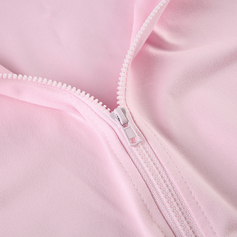 Solid Color Sports Fitness Running Top Yoga Slim Fit Fall Winter Outer Wear Hooded Zipper T shirt for Women