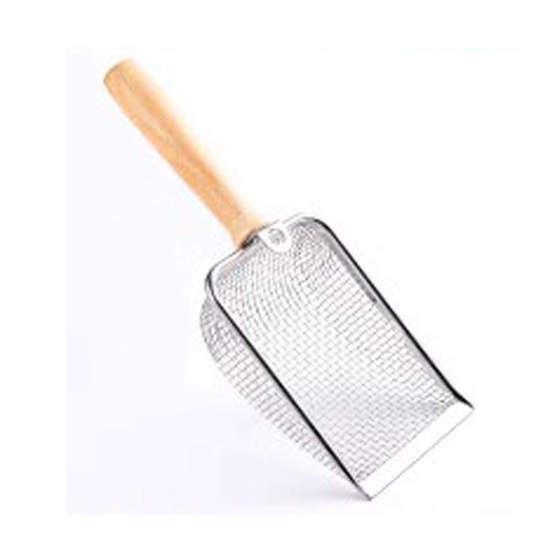 Palas de arena para gatos Palas de mierda de agujero fino Palas de mierda de gato de acero inoxidable de metal grande Palas de mierda de bentonita de mineral Palas de arena para gatos Artezas de mierda