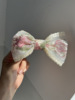 Hairgrip with bow, hairpins, hair accessory, crab pin, with embroidery, internet celebrity