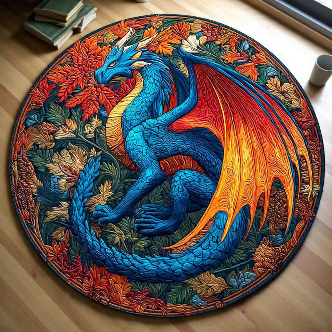 Round carpet for home use for living room, sofa, 3D