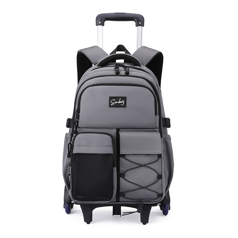 Mochila de tracción para niños de peces naturales, estudiantes de primaria de grado 3 - 6 pueden escalar escaleras, moda de alta capacidad, bolsas de tracción de escuela secundaria