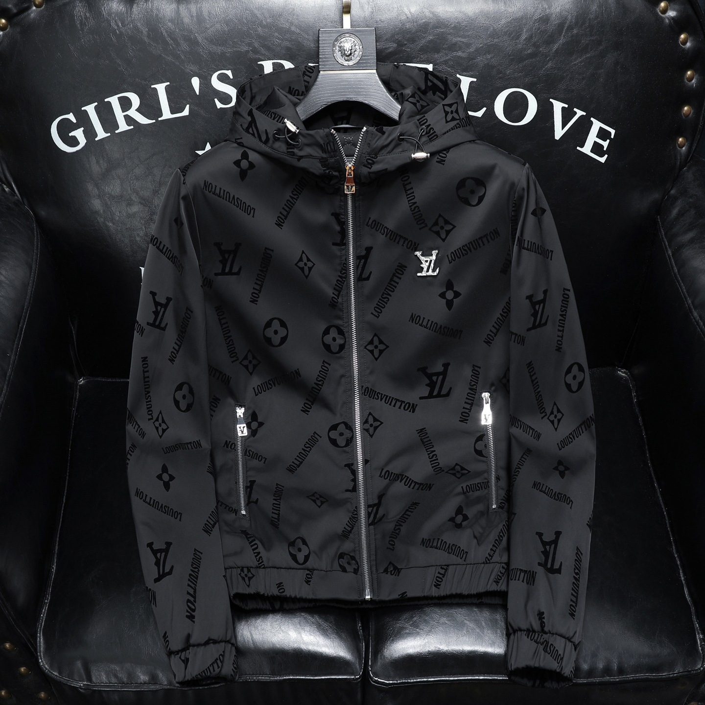 2025年冬季新款韩版潮流男士时尚个性提花连帽休闲棉衣外套