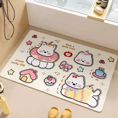 Toilet Bathroom Floor Mat, Avtomobil döşəmə paspasları - strawberry-west-highland-no-39-3565cmanti-slip-and-safe-bathing