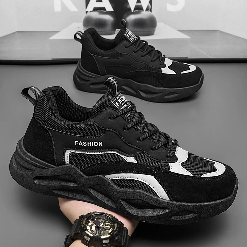 Весенняя мужская обувь новая дышащая обувь для защиты труда Мужская тенденция дикая толстая подошва нескользящая спортивная обувь повседневная обувь