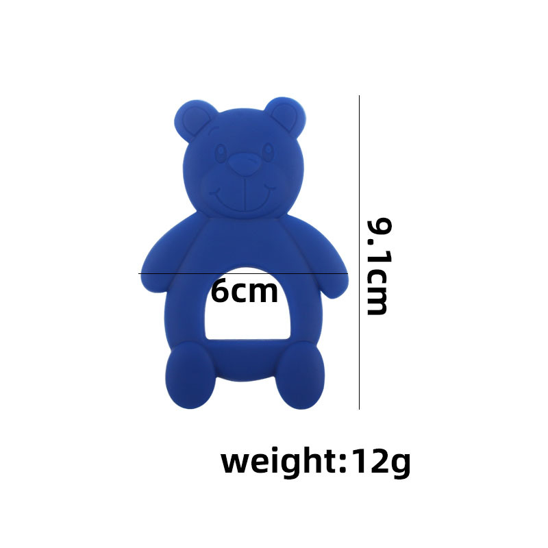 Bebé juguetes creativos bebé suministros fabricante bebé mordedor nuevo animal de dibujos animados oso molar silicona mordedor palo