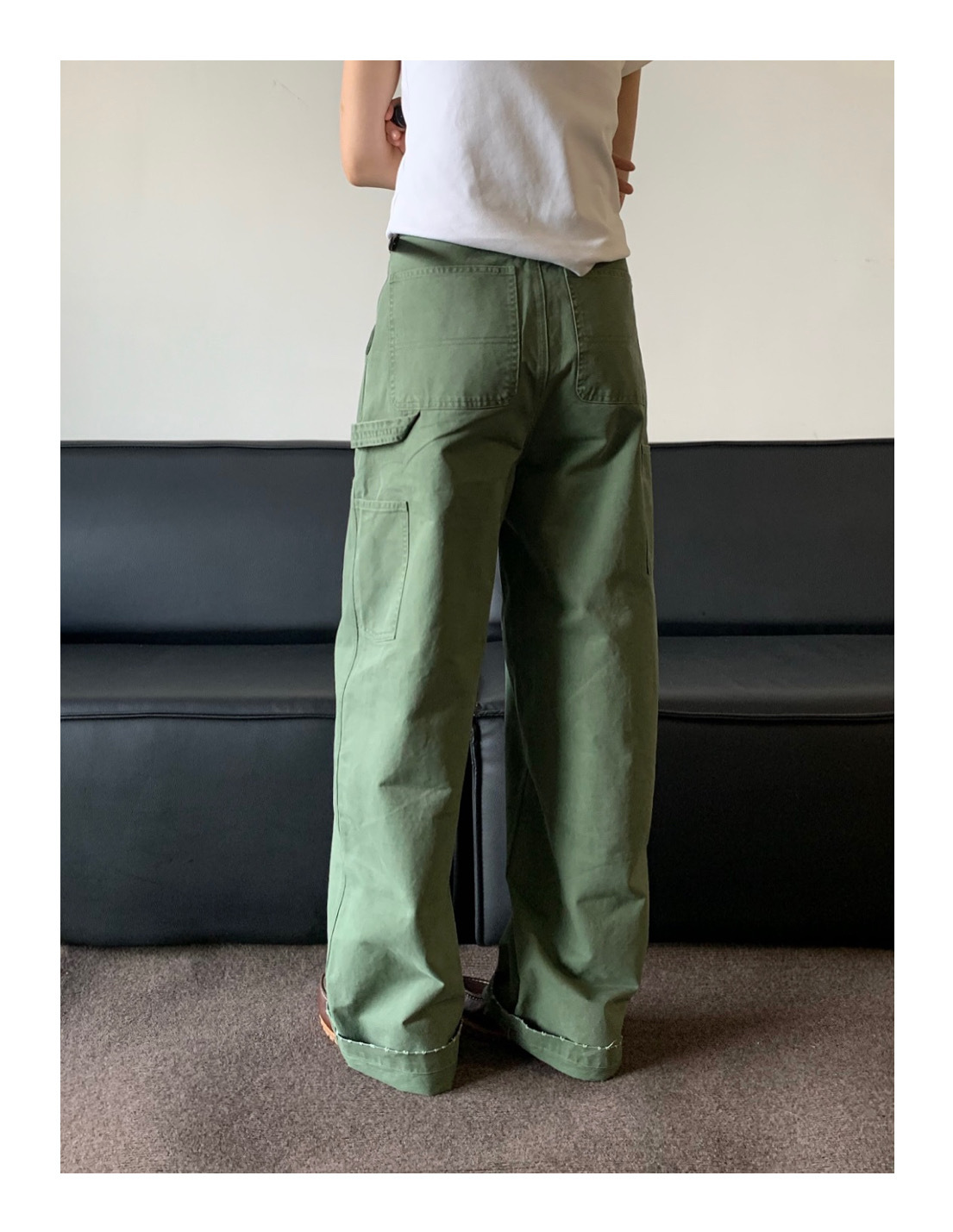Men's Jeans Military Green Cargo Loose Simple Niche Draped Casual Pants Trendy Versatile_voghion.com