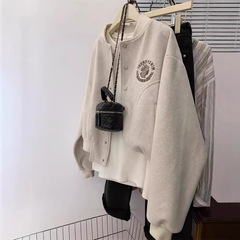 外国貿易クロスボーダーアメリカ野球服コート女性2024秋冬デザイン感小衆小背綿ジャケット上着