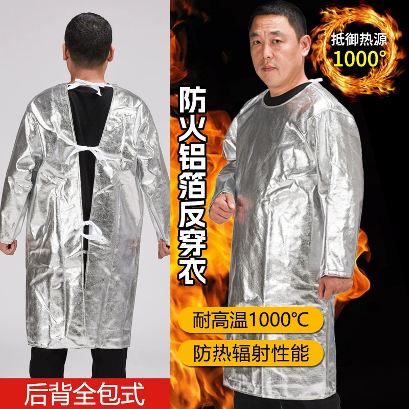 Высокотемпературный фартук из алюминиевой фольги, противоизносное пальто, теплоизоляция, огнестойкая защитная одежда, защита от брызг, тепловое излучение, защита от ожогов