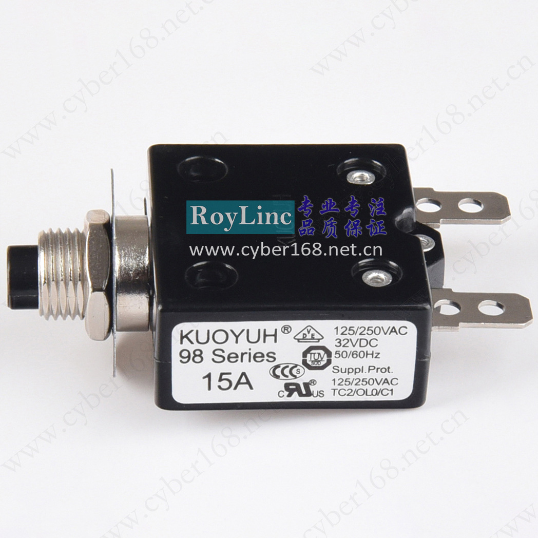 KUOYUH 98 Series 15A搅拌机粉碎机断路器过载保护器3-40Amps可选
