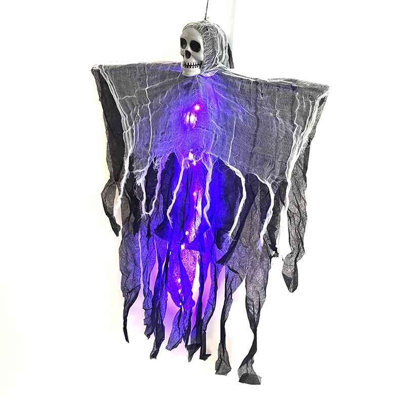 Decoración de Halloween gaza cráneo fantasma colgante fantasma colgante árbol al aire libre colgante horrores accesorios colgante diseño de escena