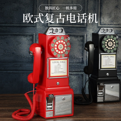 European style To fake something antique telephone Landline originality Piggy bank fashion Photo frame decorate Decoration Photography prop Model