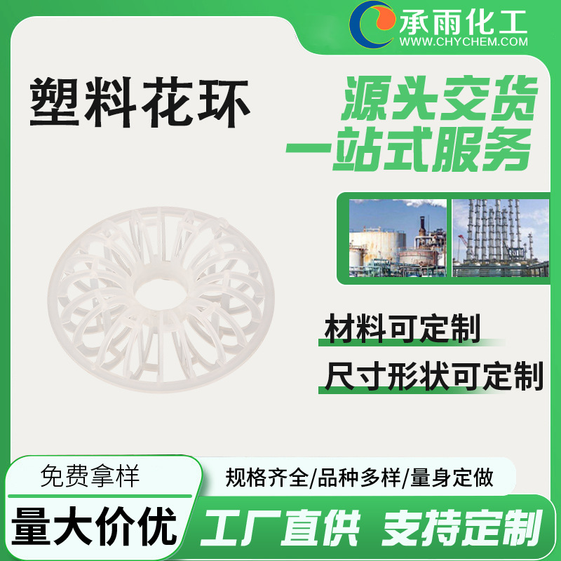 厂家供应泰勒花环填料喷淋塔填料塑料带刺花环填料批发