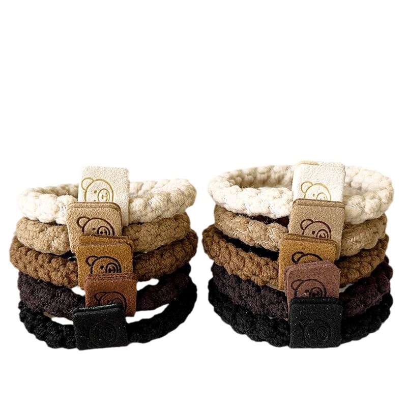 Lazo para el cabello de cola de caballo alto, goma de otoño e invierno simple, cuerda para la cabeza duradera de alta elasticidad, cuerda para el cabello para mujer, cuerda para el cabello, anillo para la cabeza de oso, accesorios para el cabello