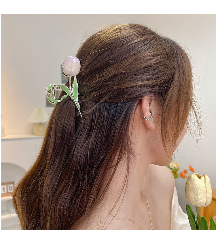 50g Weight Hair Claws Hair Accessories Type 1 Piece Quantity Daily Occasion Alloy Material Flower Pattern Women'S Gender Plating Design Fashion Style Fashion Flower Alloy Plating Hair Claws 1 Piece 4