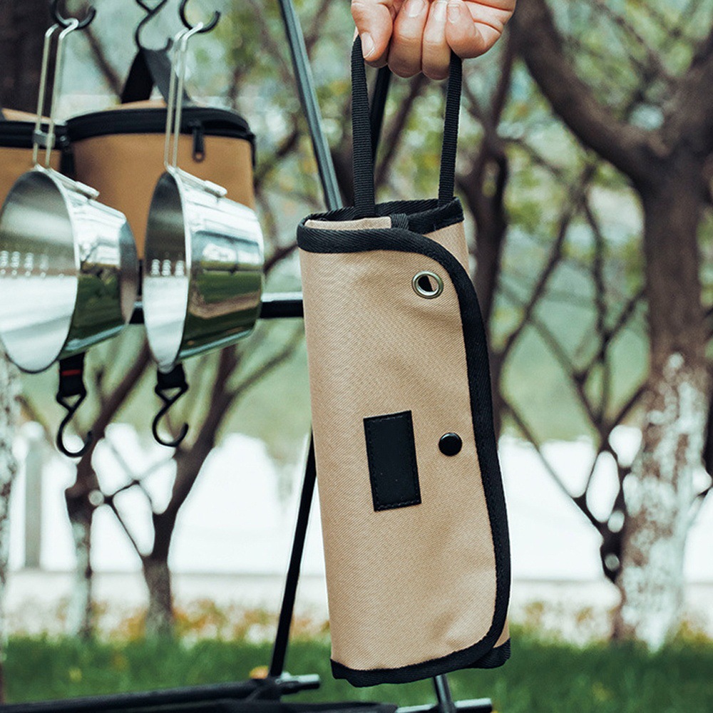 Bolsa portátil de almacenamiento de cubiertos al aire libre bolsa de colgar cubiertos de acero inoxidable bolsa de viaje bolsa de almacenamiento de cocina bolsa de acampamento
