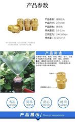 Gap-type copper micro-spray head mist fan nozzle industrial cleaning cooling misting nozzle sprinkling head 2 minutes