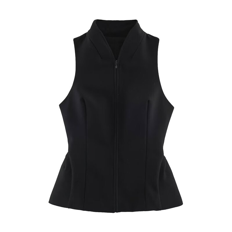 TAOP&ZA European and American style 2026 autumn women's fashion versatile slim-fit puffy hem sleeveless vest 2010754 TAOP&ZA European and American style 2026 autumn women's fashion versatile slim-fit puffy hem sleeveless vest 2010754