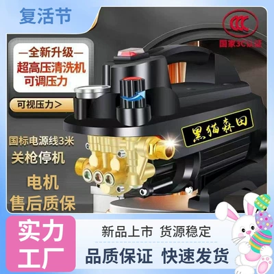 Black Cat Car Wash Household 220v High-Power Water Gun Cleaning Machine Portable Handheld High-Pressure Car Washer
