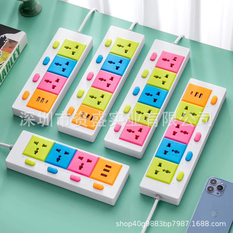 跨境外销非洲尼日利亚肯尼亚墨西哥排插多开关USB接线板电源插座