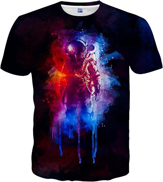 Venta caliente transfronteriza europea y americana impresión digital 3D para hombres, personalidad de la calle de verano, camiseta suelta de manga corta con cuello redondo transpirable