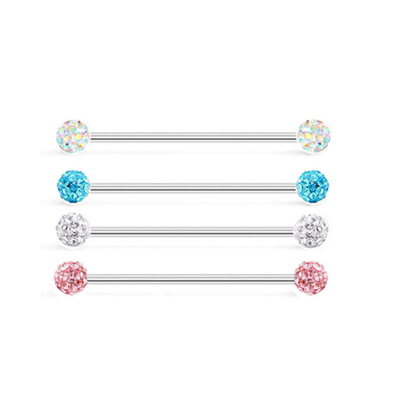 Fashion Geometric Stainless Steel Diamond Artificial Gemstones lip stud Ear Studs Nose Ring