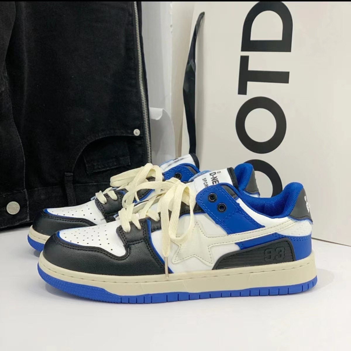 Moda nacional ins primavera y verano Zapatos de skate zapatos casuales transpirables para hombres y mujeres contraste color Meteor bajo Top estrella de cinco puntas