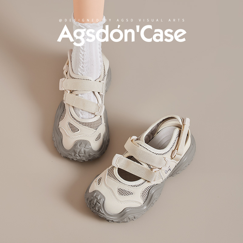 Augustion sandalias deportivas mujer 2025 nuevo verano suela gruesa zapatos de rastreo huecos zapatos de senderismo al aire libre marea