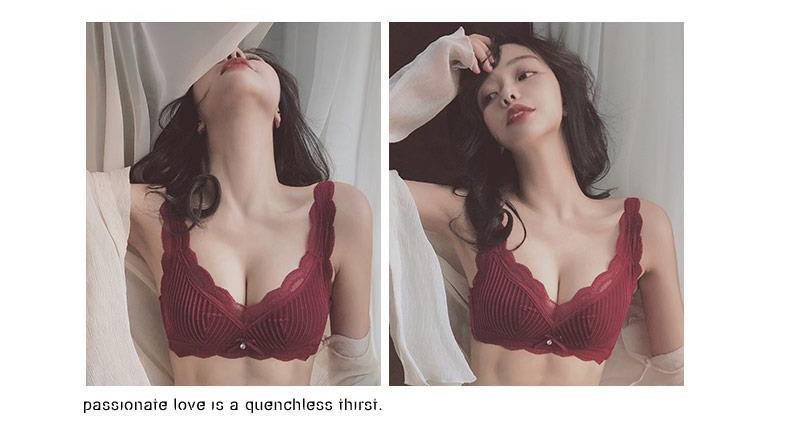 智贝详情图_10红彩儿丝绒内衣女聚拢加厚收副乳上托无钢圈文胸