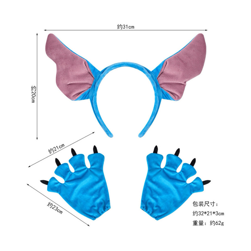 现货！外贸新款儿童史迪奇Stitch 女童飞飞袖裙子配饰套装D1525|undefined