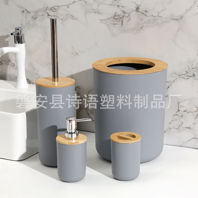 Baños domésticos 7 piezas de almacenamiento herramientas de limpieza artículos de higiene basura inodoro cepillo taza hidráulica caja de jabón al por mayor