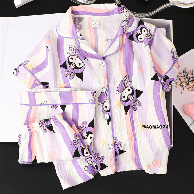 Comercio exterior niñas pijamas de verano nubes algodón mangas cortas delgadas para niños niñas de verano ropa de hogar mayorista