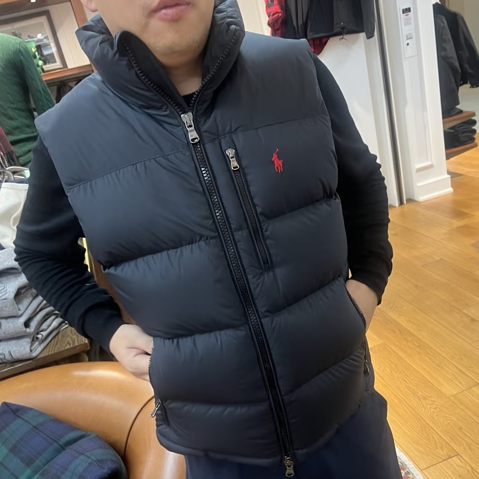 남녀공용 하이넥 덕다운 패딩 조끼 겨울 데일리 베스트