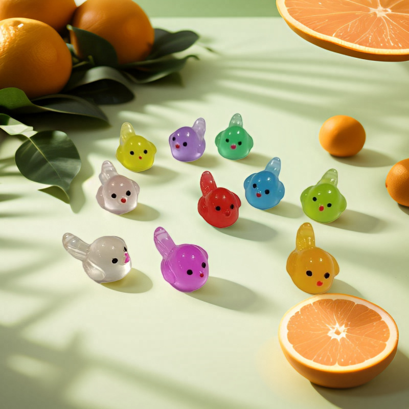 新年发光卡通装饰diy树脂配件发夹手套摆摊发箍配饰创意动物摆件