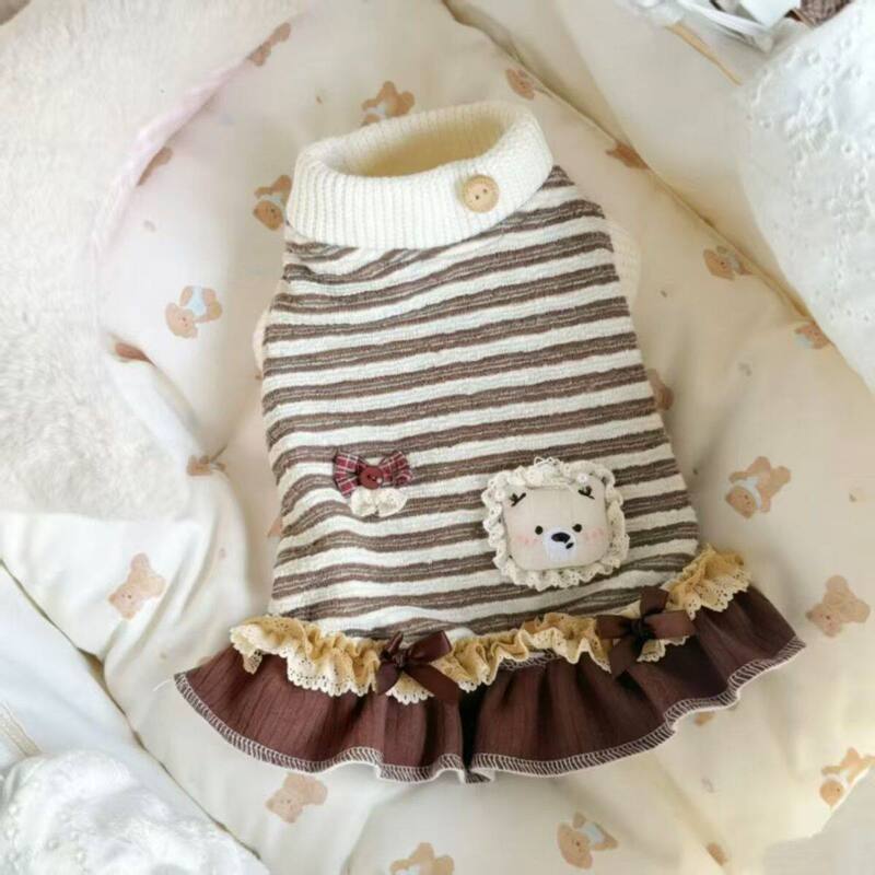 Spring and Autumn Cat and Dog Clothes Striped Dress for Teddy, Bichon, Yorkshire Terrier, Cute for Autumn Spring and Autumn Cat and Dog Clothes Striped Dress for Teddy, Bichon, Yorkshire Terrier, Cute for Autumn
