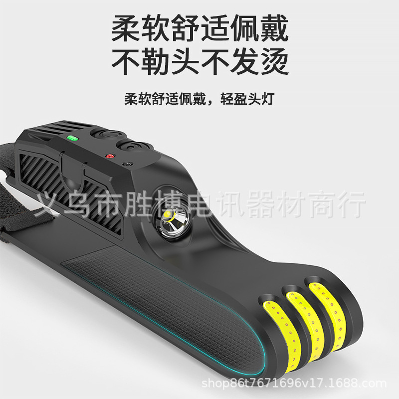 Linterna frontal COB con sensor de movimiento – Para pesca, camping y emergencias