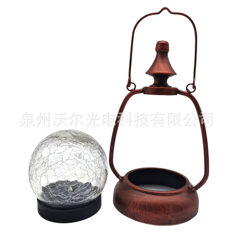 太阳能庭院灯户外防水小夜灯花园布置阳台装饰灯裂纹树挂灯氛围灯