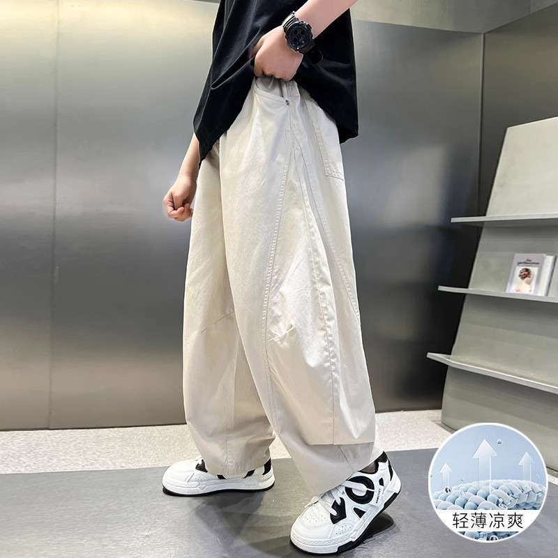 男の子パンツ夏薄い男の子 2025 新しい中型および大型子供夏カジュアルズボン快適な子供の防蚊パンツ|undefined