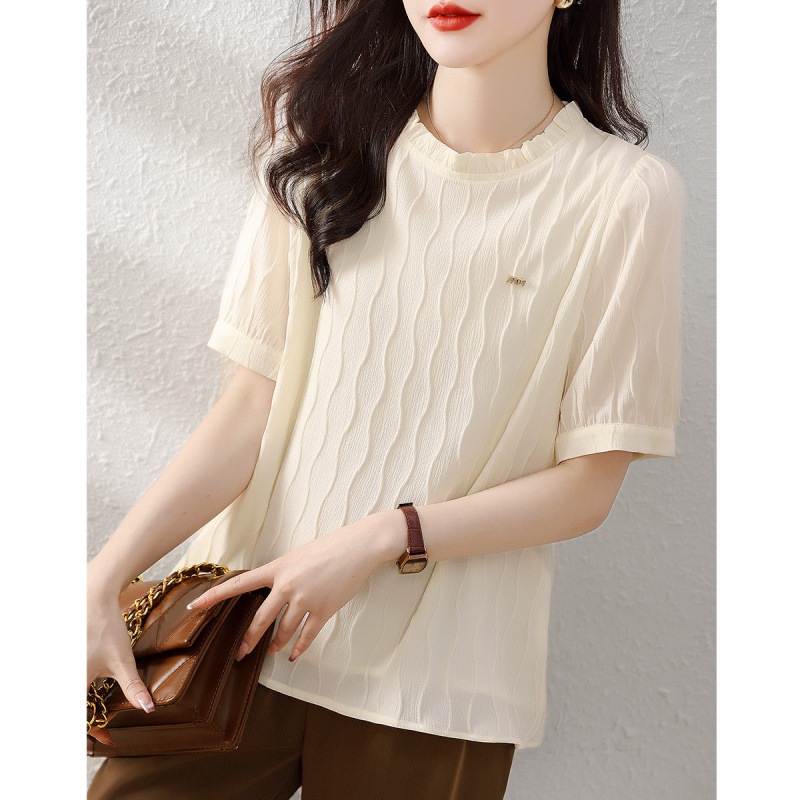 Summer shiffon design short sleeve T-shirt