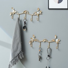 免打孔牆壁鐵掛衣架北歐衣帽鈎牆上置物架玄關鑰匙門口北歐風掛鈎