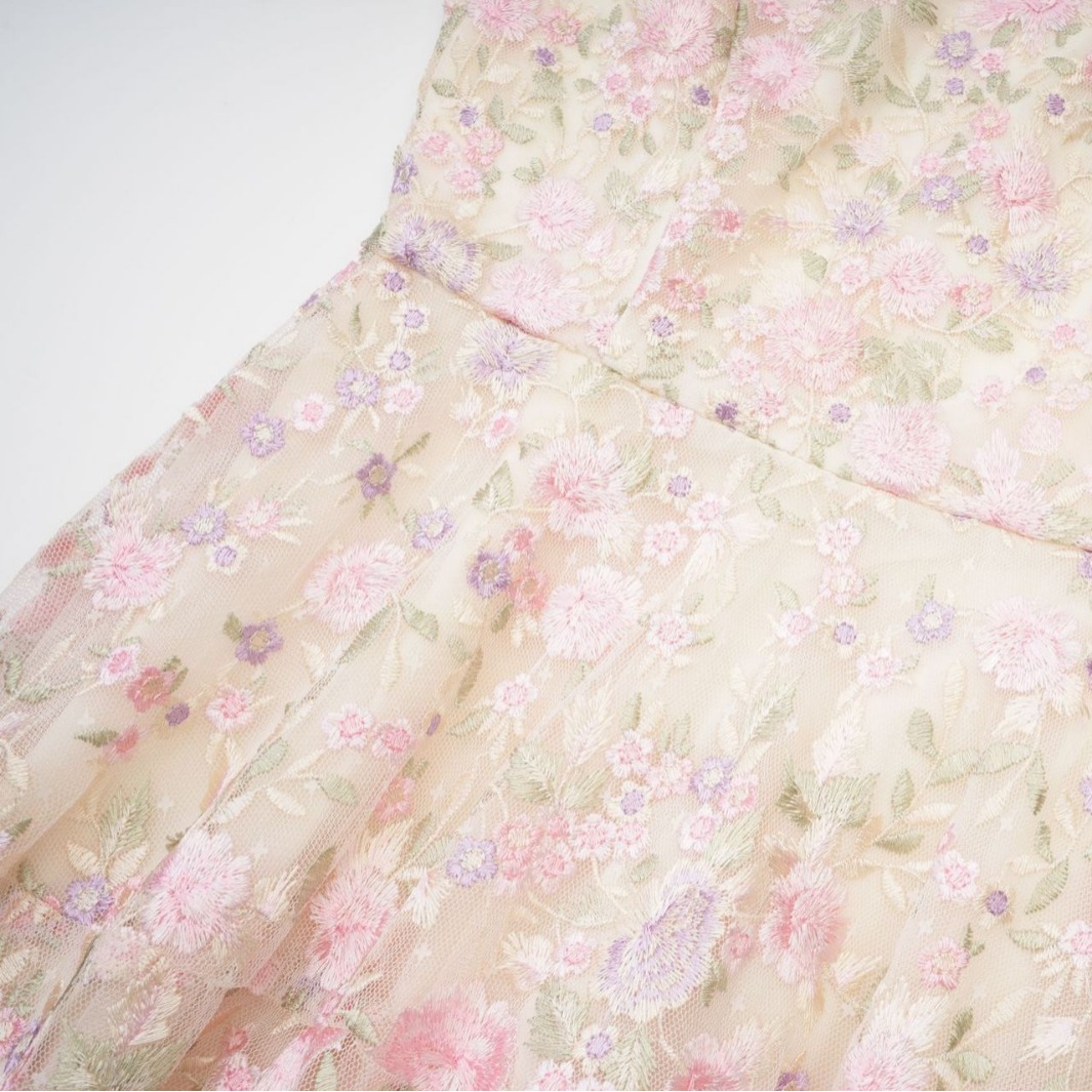 New Chinese-style Cheongsam Sweet And Elegant, Slimming, Floral Mesh Bridesmaid Dress, Party Dress_ecoleips.com
