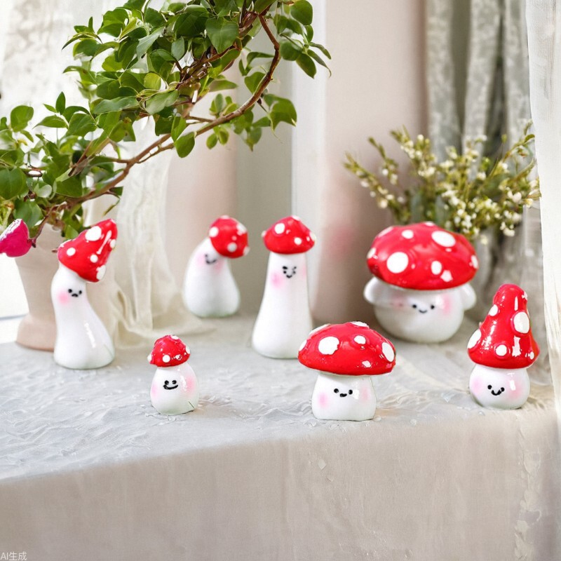 Cute Resin Mushroom Small Ornaments Moss Micro Landscape Fleshy Flower Pot Decorations Smiley Mushroom Small Ornaments Cute Resin Mushroom Small Ornaments Moss Micro Landscape Fleshy Flower Pot Decorations Smiley Mushroom Small Ornaments