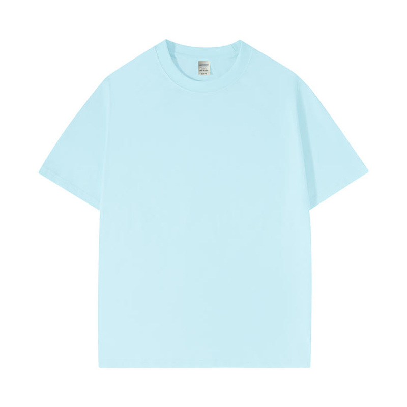 230 gramos hombro de cuello redondo camiseta de algodón de manga corta camiseta publicitaria camiseta de fiesta ropa de grupo camiseta de trabajo logotipo personalizado