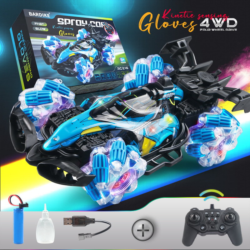 Trucos transfronterizos más vendidos Drift 4WD 2.4G control remoto spray gestos guantes de inducción control remoto coche de carreras de luz y sonido