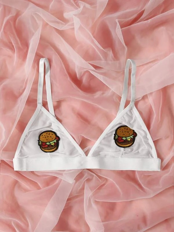 Neue lustige Unterwäsche Sexy weißer Mesh Hohl elastischer Damen-BH_voghion.com