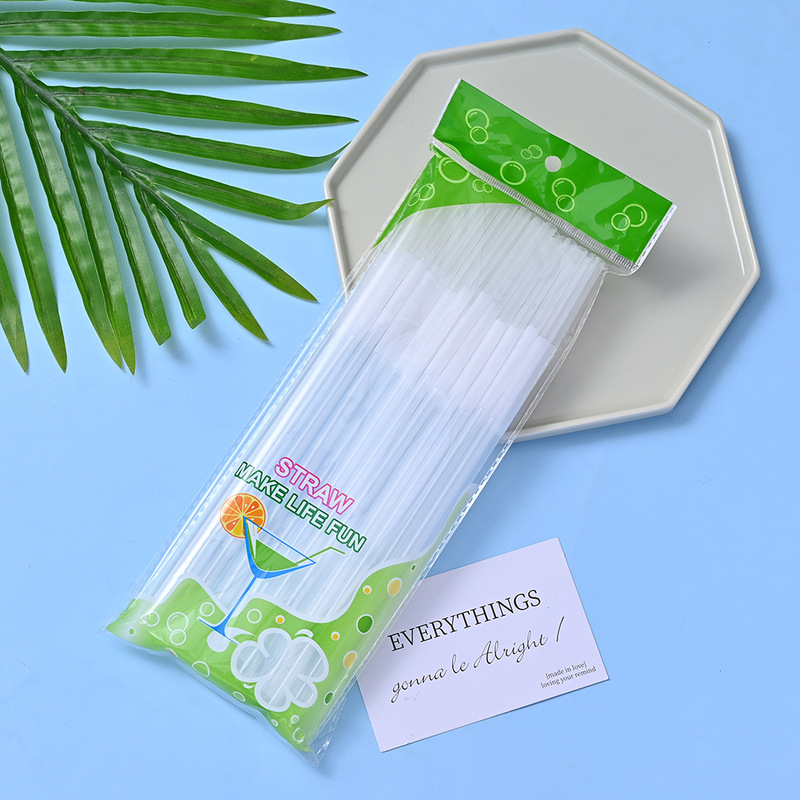 Hot Soda Coke Soy Milk Bottled Separate Packaging Transparent Straw Stretchable Long Disposable Straw